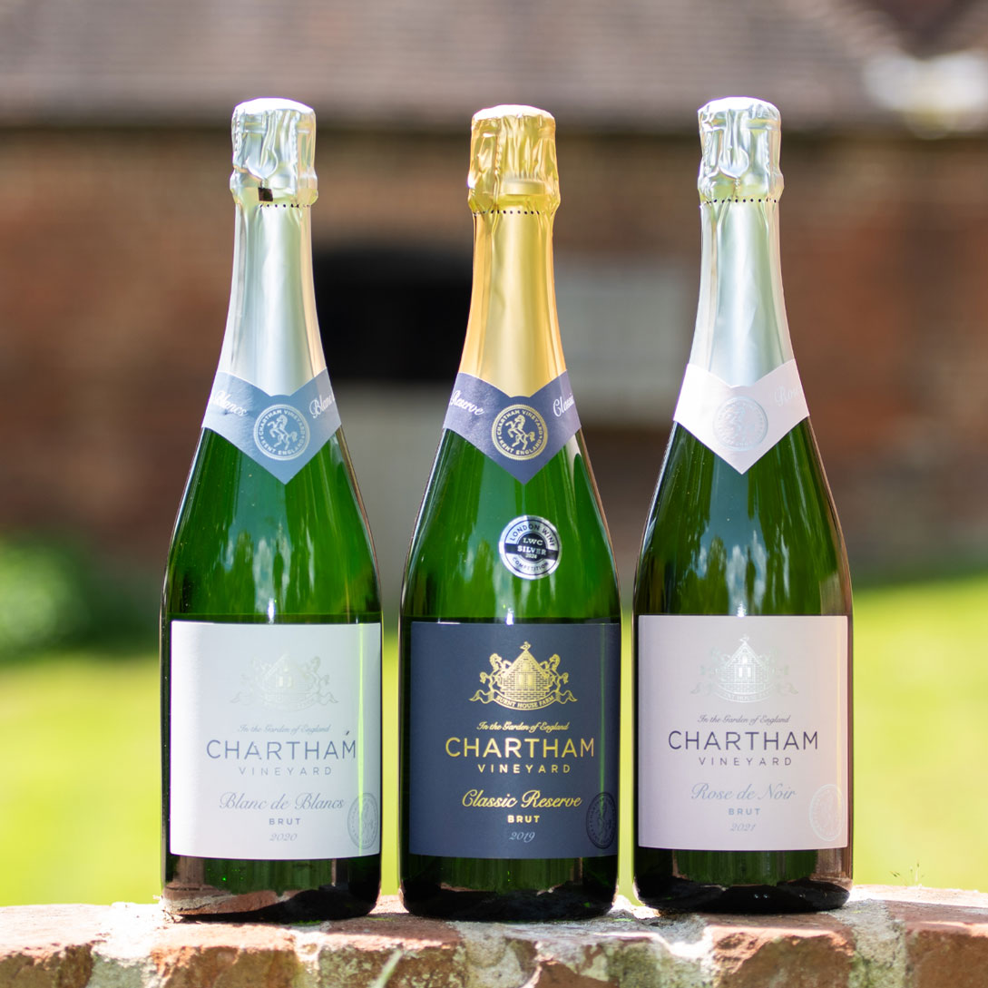 celebrate with our sparkling trio from chartham vineyard